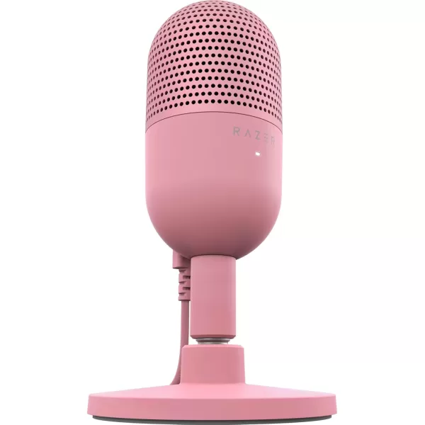 Razer Seiren V3 Mini USB Microphone Condenser Mic  Supercardioid Pickup Pattern  TaptoMute Sensor with LED Indicator  Shock Absorber  Ultra Compact  PC Discord OBS Studio XSplit  WhiteQuartz Pink