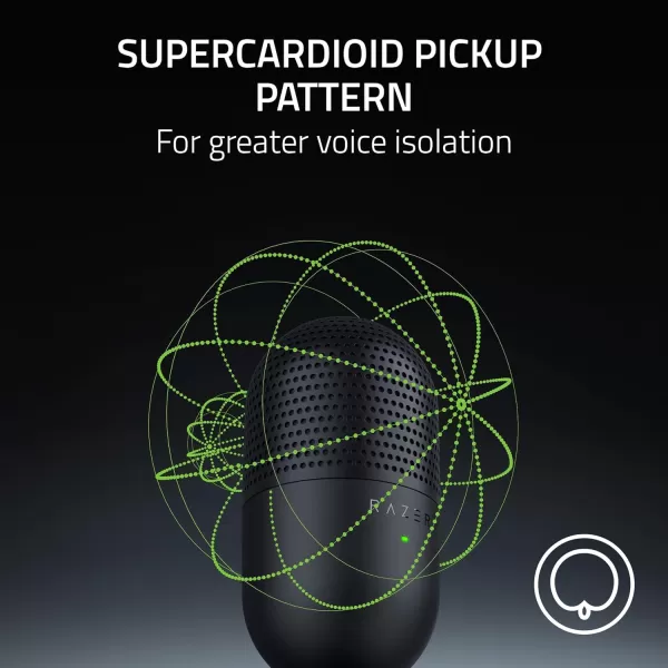 Razer Seiren V3 Mini USB Microphone Condenser Mic  Supercardioid Pickup Pattern  TaptoMute Sensor with LED Indicator  Shock Absorber  Ultra Compact  PC Discord OBS Studio XSplit  WhiteBlack