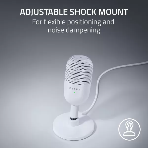 Razer Seiren V3 Mini USB Microphone Condenser Mic  Supercardioid Pickup Pattern  TaptoMute Sensor with LED Indicator  Shock Absorber  Ultra Compact  PC Discord OBS Studio XSplit  WhiteWhite