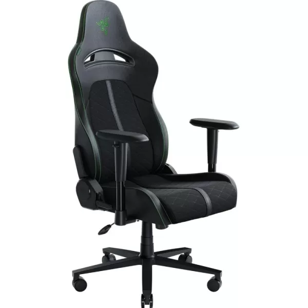 Razer Enki X Essential Gaming Chair AllDay Comfort  Builtin Lumbar Arch  Optimized Cushion Density  DualTextured EcoFriendly Synthetic Leather  Adjustable 152degree Recline  Black