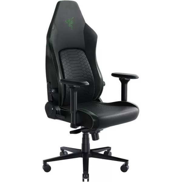 Razer Iskur V2 Gaming Chair Adaptive Lumbar Support  Adjustable Lumbar Curve  High Density Foam Cushions  Reactive Seat Tilt ampamp152degree Recline  4D Armrests  Synthetic Leather  BlackBlackGreen
