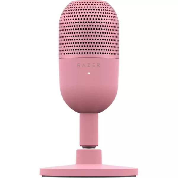 Razer Seiren V3 Mini USB Microphone Condenser Mic  Supercardioid Pickup Pattern  TaptoMute Sensor with LED Indicator  Shock Absorber  Ultra Compact  PC Discord OBS Studio XSplit  WhiteQuartz Pink