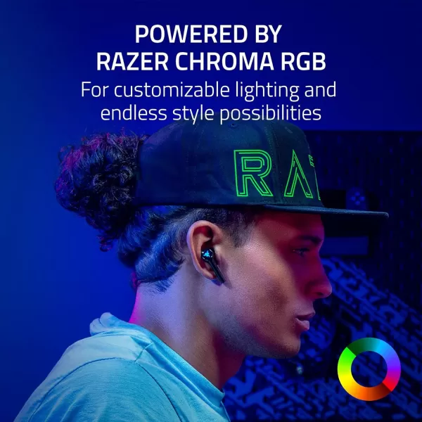 NEW Razer Hammerhead Pro HyperSpeed Wireless Gaming Earbuds for PC PlayStation Switch Mobile Adjustable ANC  Fast Wireless Charging Case  30 Hr Battery  Bluetooth 53  Chroma RGB  Black