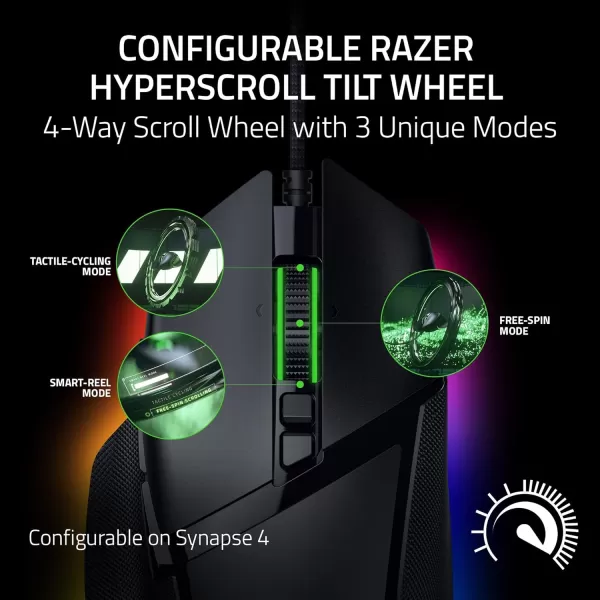 Razer Basilisk V3 35K Wired Ergonomic Gaming Mouse  HyperScroll Tilt Wheel  35K DPI Optical Sensor Gen 213 Customizable Controls  Chroma RGB  Optical Switches Gen 3  Speedflex Cable