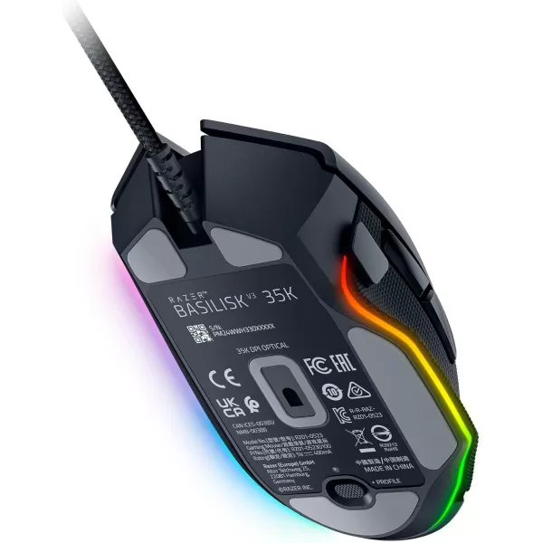 Razer Basilisk V3 35K Wired Ergonomic Gaming Mouse  HyperScroll Tilt Wheel  35K DPI Optical Sensor Gen 213 Customizable Controls  Chroma RGB  Optical Switches Gen 3  Speedflex Cable