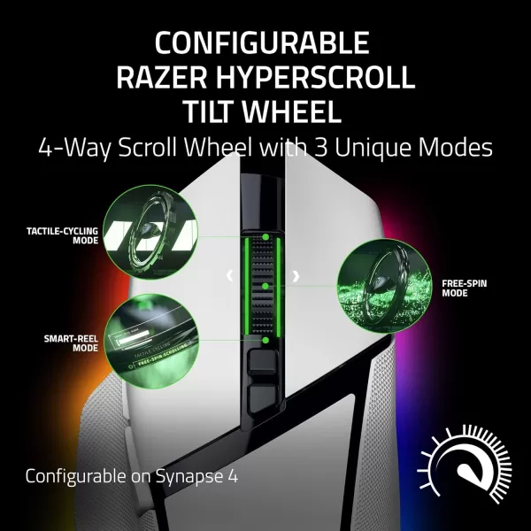 Razer Basilisk V3 Pro 35K Wireless Gaming Mouse HyperScroll Tilt Wheel  35K DPI Optical Sensor Gen 213 Customizable Controls  Chroma RGB  Optical Switches Gen 3  Up to 140 Hr Battery  White