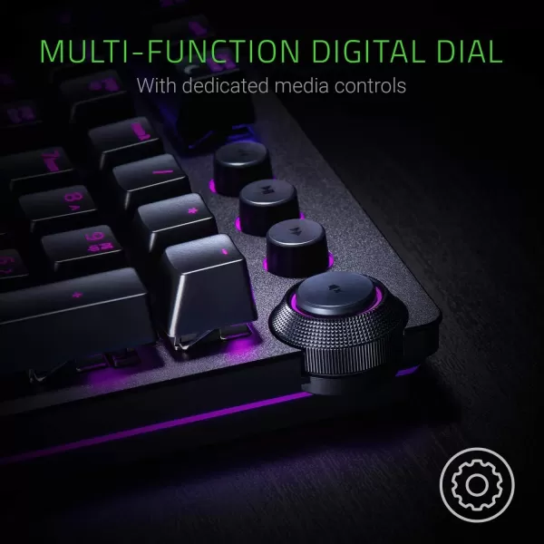 Razer Huntsman Elite Gaming Keyboard Fast Keyboard Switches  Clicky Optical Switches  Chroma RGB Lighting  Magnetic Plush Wrist Rest  Dedicated Media Keys ampamp Dial  Classic Black