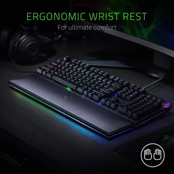 Razer Huntsman Elite Gaming Keyboard Fast Keyboard Switches  Clicky Optical Switches  Chroma RGB Lighting  Magnetic Plush Wrist Rest  Dedicated Media Keys ampamp Dial  Classic Black
