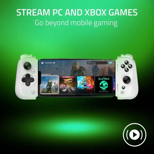 Razer Kishi V2 Pro Mobile Gaming Controller Xbox Edition for Android HyperSense Haptics  Universal Fit  Stream PC ampamp Xbox Games  Play Touchscreen Only Games  1 Month Xbox Game Pass Incl  WhiteWhite
