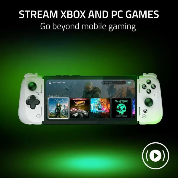 Razer Kishi V2 Pro Mobile Gaming Controller Xbox Edition for Android HyperSense Haptics  Universal Fit  Stream PC ampamp Xbox Games  Play Touchscreen Only Games  1 Month Xbox Game Pass Incl  WhiteWhite