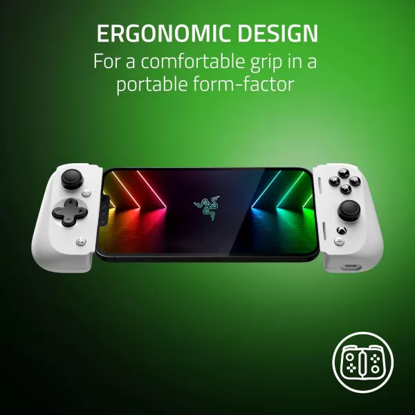 Razer Kishi V2 Pro Mobile Gaming Controller Xbox Edition for Android HyperSense Haptics  Universal Fit  Stream PC ampamp Xbox Games  Play Touchscreen Only Games  1 Month Xbox Game Pass Incl  WhiteWhite