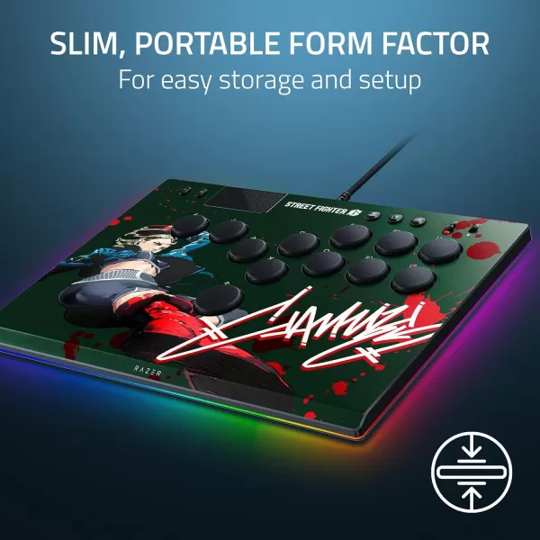 Razer Kitsune AllButton Arcade Controller ampamp Street Fighter Cammy Vinyl Skin Bundle For PS5  PlayStation 5 ampamp PC  LowProfile Optical Switches  Slim Design  Chroma RGB  Full Top Plate WrapCammy Edition
