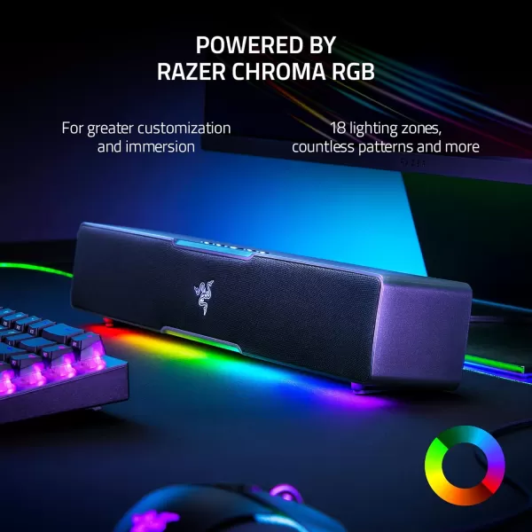 Razer Leviathan V2 MultiDriver PC Gaming Soundbar with Subwoofer  THX Spatial Audio  Compact Design  Chroma RGB  Bluetooth 52  for DesktopLaptop Smartphones Tablets ampamp Nintendo SwitchV2 X