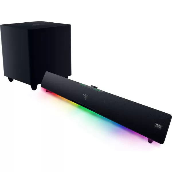 Razer Leviathan V2 MultiDriver PC Gaming Soundbar with Subwoofer  THX Spatial Audio  Compact Design  Chroma RGB  Bluetooth 52  for DesktopLaptop Smartphones Tablets ampamp Nintendo SwitchV2 Pro