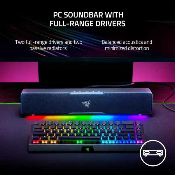 Razer Leviathan V2 MultiDriver PC Gaming Soundbar with Subwoofer  THX Spatial Audio  Compact Design  Chroma RGB  Bluetooth 52  for DesktopLaptop Smartphones Tablets ampamp Nintendo SwitchV2 X