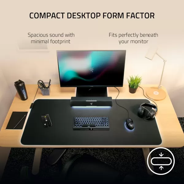 Razer Leviathan V2 MultiDriver PC Gaming Soundbar with Subwoofer  THX Spatial Audio  Compact Design  Chroma RGB  Bluetooth 52  for DesktopLaptop Smartphones Tablets ampamp Nintendo SwitchV2 X
