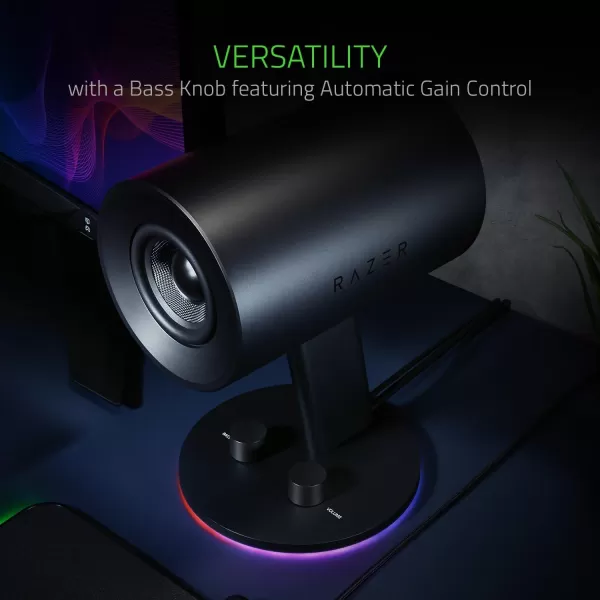Razer Nommo Chroma  Computer Speakers Rear Bass Ports for Full Range Gaming ampamp Sound Immersion  Custom Woven Glass Fiber 3in Drivers Renewed