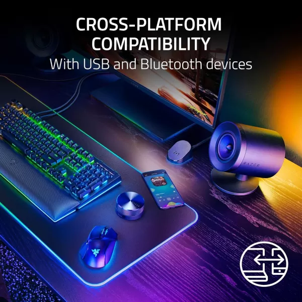 Razer Nommo V2  FullRange 21 PC Gaming Speakers with Wired Subwoofer THX Spatial Audio  Rear Projection Chroma RGB  3 Drivers  DownFiring Subwoofer 55 Driver  Wireless Control PodNommo V2 Pro