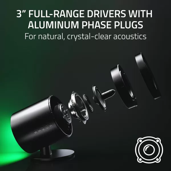 Razer Nommo V2  FullRange 21 PC Gaming Speakers with Wired Subwoofer THX Spatial Audio  Rear Projection Chroma RGB  3 Drivers  DownFiring Subwoofer 55 Driver  Wireless Control PodNommo V2 Pro