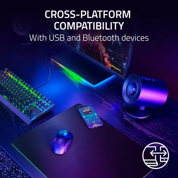 Razer Nommo V2  FullRange 21 PC Gaming Speakers with Wired Subwoofer THX Spatial Audio  Rear Projection Chroma RGB  3 Drivers  DownFiring Subwoofer 55 Driver  Wireless Control PodNommo V2 X