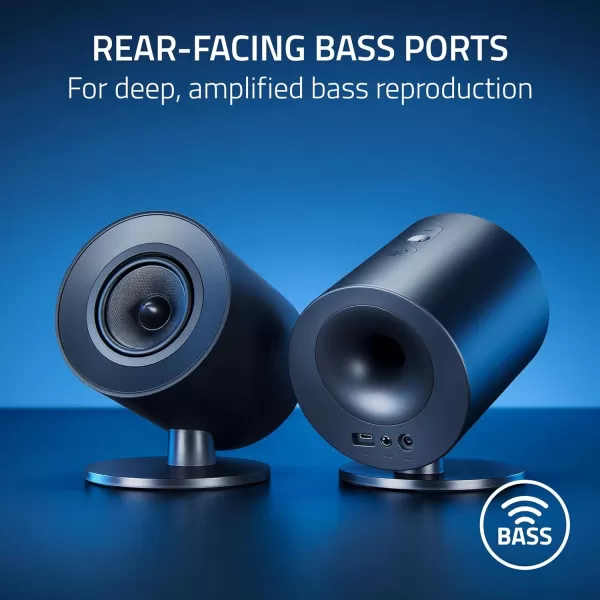 Razer Nommo V2  FullRange 21 PC Gaming Speakers with Wired Subwoofer THX Spatial Audio  Rear Projection Chroma RGB  3 Drivers  DownFiring Subwoofer 55 Driver  Wireless Control PodNommo V2 X