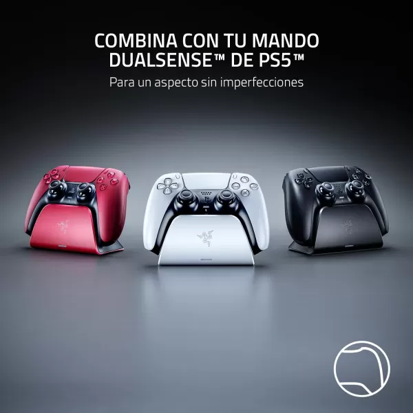Razer Quick Charging Stand for PlayStation 5 Quick Charge  Curved Cradle Design  Matches PS5 DualSense Wireless Controller  OneHanded Navigation  USB Powered  Blue Controller Sold SeparatelyBlack