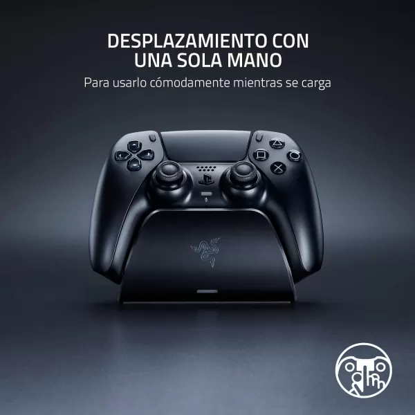 Razer Quick Charging Stand for PlayStation 5 Quick Charge  Curved Cradle Design  Matches PS5 DualSense Wireless Controller  OneHanded Navigation  USB Powered  Blue Controller Sold SeparatelyBlack