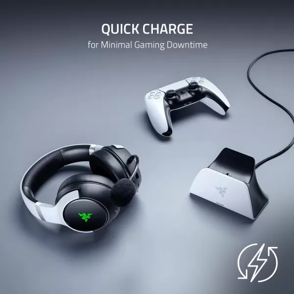 Razer Quick Charging Stand for PlayStation 5 Quick Charge  Curved Cradle Design  Matches PS5 DualSense Wireless Controller  OneHanded Navigation  USB Powered  Blue Controller Sold SeparatelyBlue