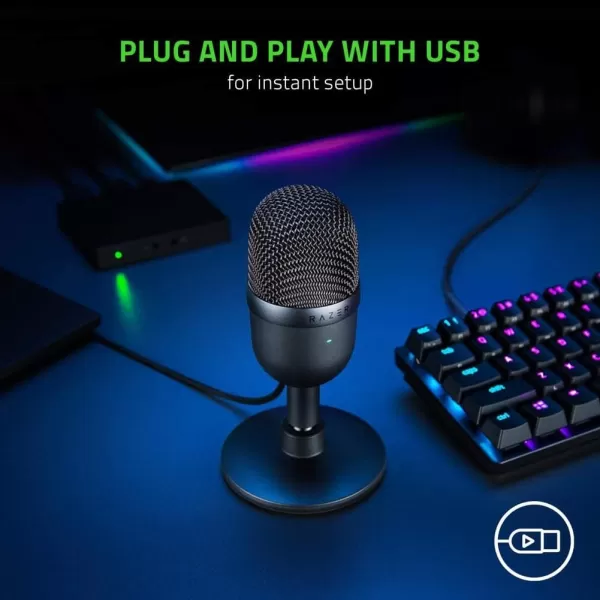 Razer Seiren X USB Streaming Microphone Professional Grade  Builtin Shock Mount  Supercardiod PickUp Pattern  Anodized Aluminum  Classic BlackClassic Black