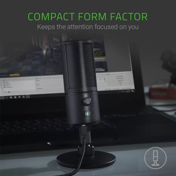 Razer Seiren X USB Streaming Microphone Professional Grade  Builtin Shock Mount  Supercardiod PickUp Pattern  Anodized Aluminum  Classic BlackClassic Black