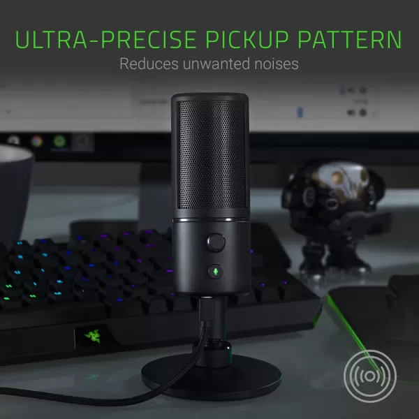 Razer Seiren X USB Streaming Microphone Professional Grade  Builtin Shock Mount  Supercardiod PickUp Pattern  Anodized Aluminum  Classic BlackClassic Black