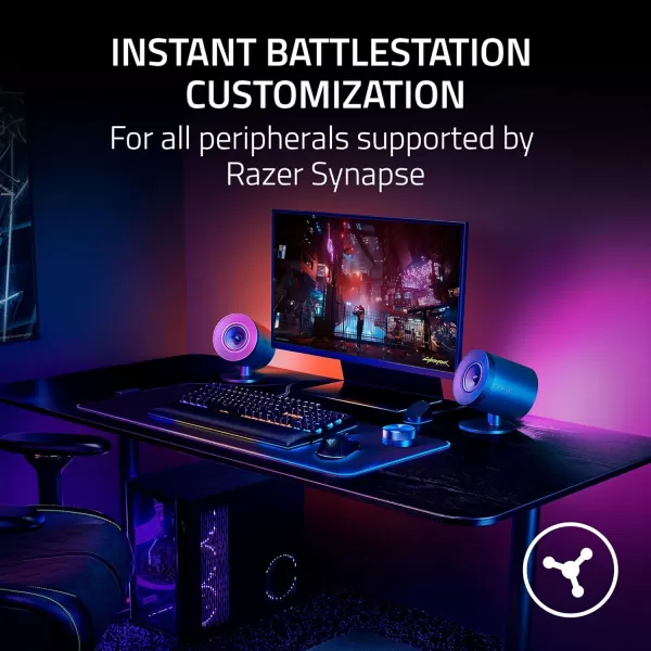 Razer Wireless Control Pod Advanced Audio Control for Nommo V2 ampamp Leviathan V2 Speakers  RGB Light Customization  Rotatable Clickable Dial ampamp Source Button  Durable Aluminum Alloy  USB ampamp Bluetooth