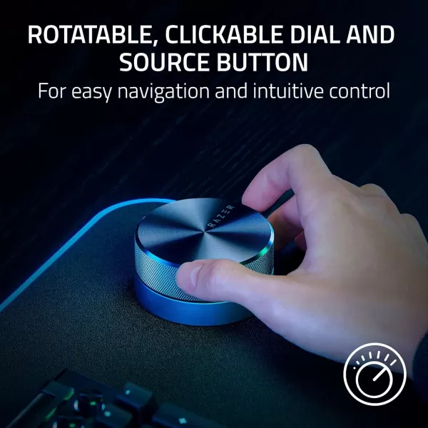 Razer Wireless Control Pod Advanced Audio Control for Nommo V2 ampamp Leviathan V2 Speakers  RGB Light Customization  Rotatable Clickable Dial ampamp Source Button  Durable Aluminum Alloy  USB ampamp Bluetooth
