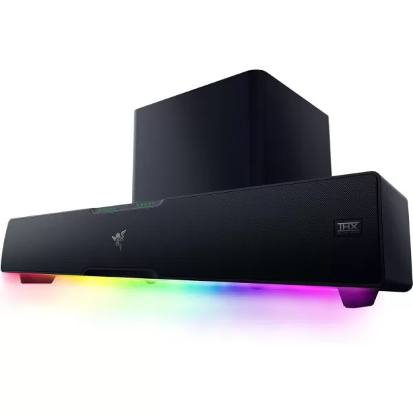 Razer Leviathan V2 MultiDriver PC Gaming Soundbar with Subwoofer  THX Spatial Audio  Compact Design  Chroma RGB  Bluetooth 52  for DesktopLaptop Smartphones Tablets ampamp Nintendo SwitchV2 Pro
