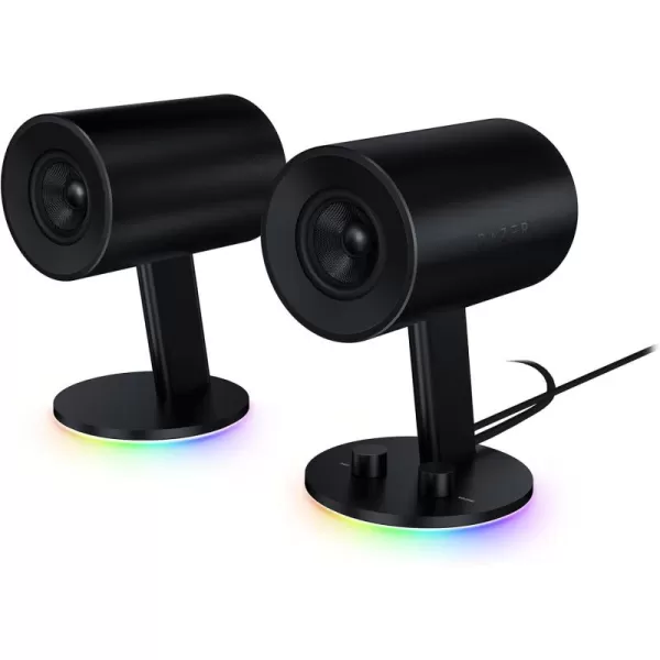 Razer Nommo Chroma  Computer Speakers Rear Bass Ports for Full Range Gaming ampamp Sound Immersion  Custom Woven Glass Fiber 3in Drivers Renewed