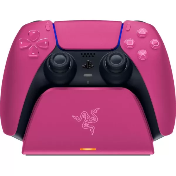 Razer Quick Charging Stand for PlayStation 5 Quick Charge  Curved Cradle Design  Matches PS5 DualSense Wireless Controller  OneHanded Navigation  USB Powered  Blue Controller Sold SeparatelyPink