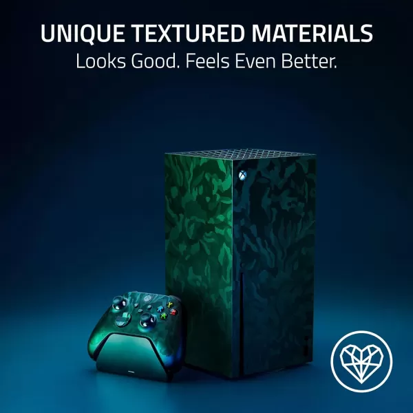 Razer Vinyl Console Skin Xbox Series X  Full Wrap  Premium 3M Cast Vinyl  Scratch Resistant  Unique Designs ampamp Finishes  Easy Application  Green Hex CamoBlack Camo