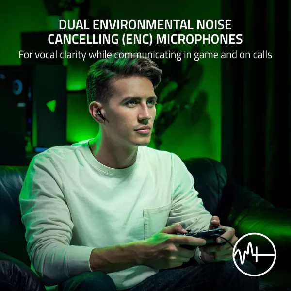 Razer Hammerhead HyperSpeed Wireless MultiPlatform Gaming Earbuds for Xbox Series XS Xbox One PC Mobile ANC  Noise Cancelling Mic  Bluetooth 52  RGB Chroma  30 Hr BatteryXbox