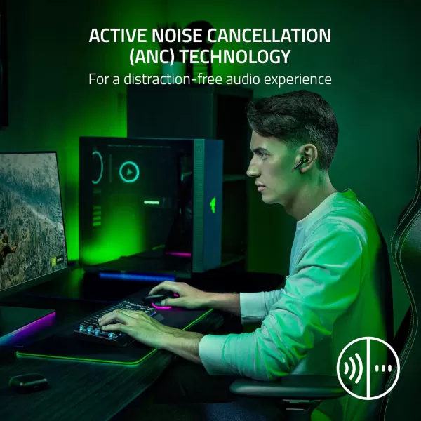 Razer Hammerhead HyperSpeed Wireless MultiPlatform Gaming Earbuds for Xbox Series XS Xbox One PC Mobile ANC  Noise Cancelling Mic  Bluetooth 52  RGB Chroma  30 Hr BatteryXbox