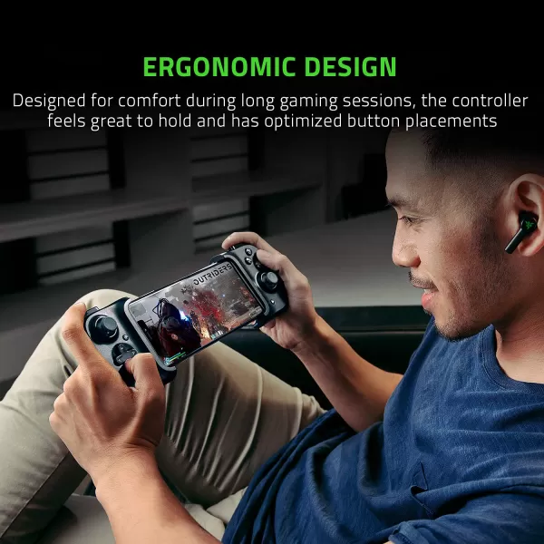 Razer Kishi Mobile Game ControllerGamepad for iPhone iOS Works with most iPhones  X 11 12 13 13 Max  Apple Arcade Amazon Luna Google Stadia  Lightning Port Passthrough  MFi CertifiedController
