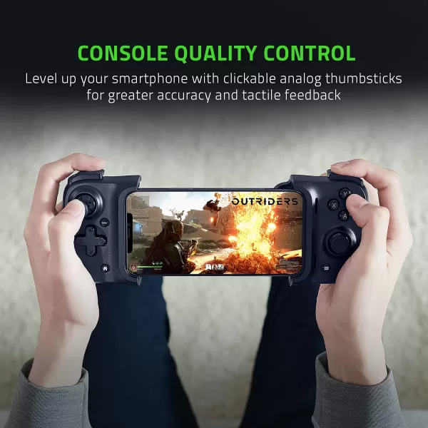 Razer Kishi Mobile Game ControllerGamepad for iPhone iOS Works with most iPhones  X 11 12 13 13 Max  Apple Arcade Amazon Luna Google Stadia  Lightning Port Passthrough  MFi CertifiedController