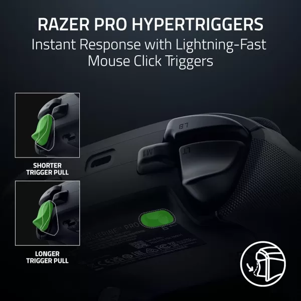 Razer Wolverine V3 Pro Wireless Gaming Controller Licensed for Xbox Series XS Xbox One Windows PC  6 Remappable Buttons  Fast Triggers  Customizable Thumbsticks  Wired Tournament Mode  Black