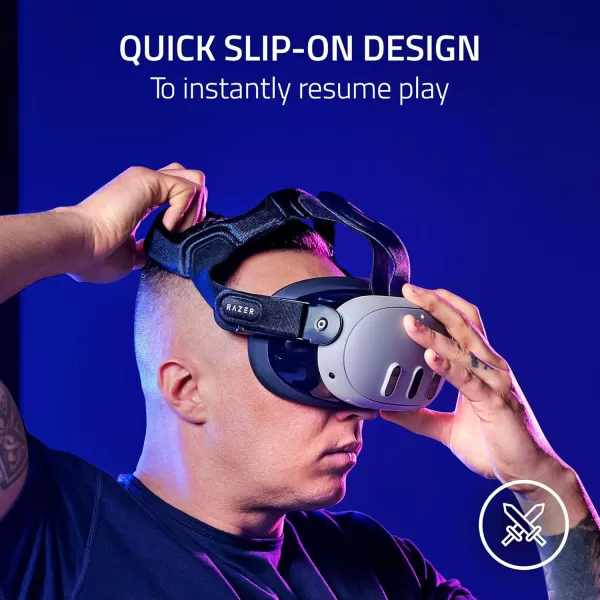 Razer Adjustable VR Head Strap System for Meta Quest 3 Fits All Head Shapes  High Performance Nylon Material  ResMed Technology  Soft Adjustable Straps  Optimized Weight DistributionAdjustable Head Strap