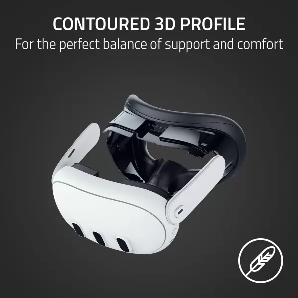 Razer Adjustable VR Head Strap System for Meta Quest 3 Fits All Head Shapes  High Performance Nylon Material  ResMed Technology  Soft Adjustable Straps  Optimized Weight DistributionFacial Interface