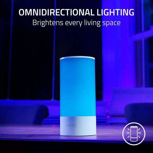 Razer Aether Lamp Omnidirectional RGB LED Lighting  Bluetooth  Game ampamp Music Sync  Works with Amazon Alexa Google Home Gamer Room App for Unified Control