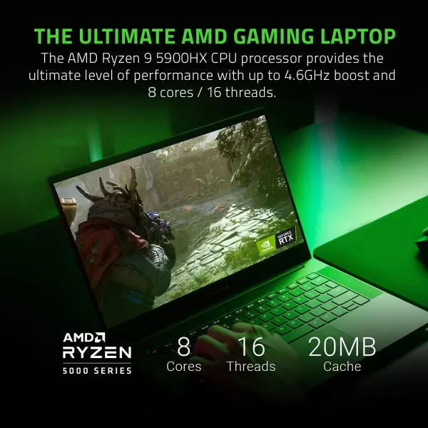 Razer Blade 14 Gaming Laptop AMD Ryzen 9 6900HX  NVIDIA GeForce RTX 3070 Ti  14quot QHD 165Hz  16GB DDR5 RAM  1TB PCIe SSD  Windows 11  UltraThin  CNC Aluminum  Chroma RGB  MercuryRyzen 9 5900HX