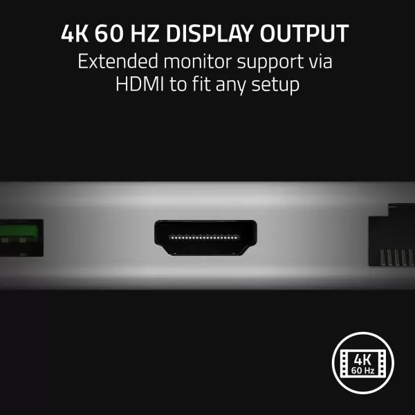 Razer USB C Dock 11Port Travel Charging Station for Windows Mac Laptop iPad Surface Chromebook Galaxy Tab Type C HDMI Ethernet MicroSD  4K 60 Hz Display  85 W Tablets  Mobile Fast ChargeMercury