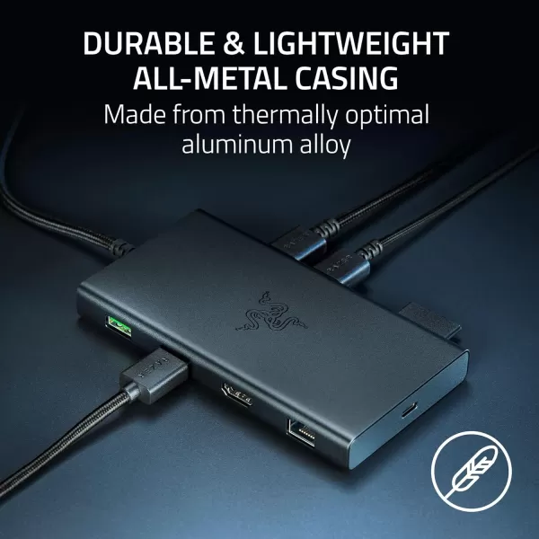 Razer USB C Dock 11Port Travel Charging Station for Windows Mac Laptop iPad Surface Chromebook Galaxy Tab Type C HDMI Ethernet MicroSD  4K 60 Hz Display  85 W Tablets  Mobile Fast ChargeMercury