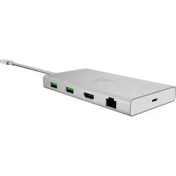 Razer USB C Dock 11Port Travel Charging Station for Windows Mac Laptop iPad Surface Chromebook Galaxy Tab Type C HDMI Ethernet MicroSD  4K 60 Hz Display  85 W Tablets  Mobile Fast ChargeMercury