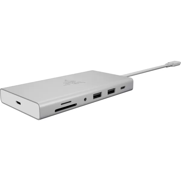 Razer USB C Dock 11Port Travel Charging Station for Windows Mac Laptop iPad Surface Chromebook Galaxy Tab Type C HDMI Ethernet MicroSD  4K 60 Hz Display  85 W Tablets  Mobile Fast ChargeMercury